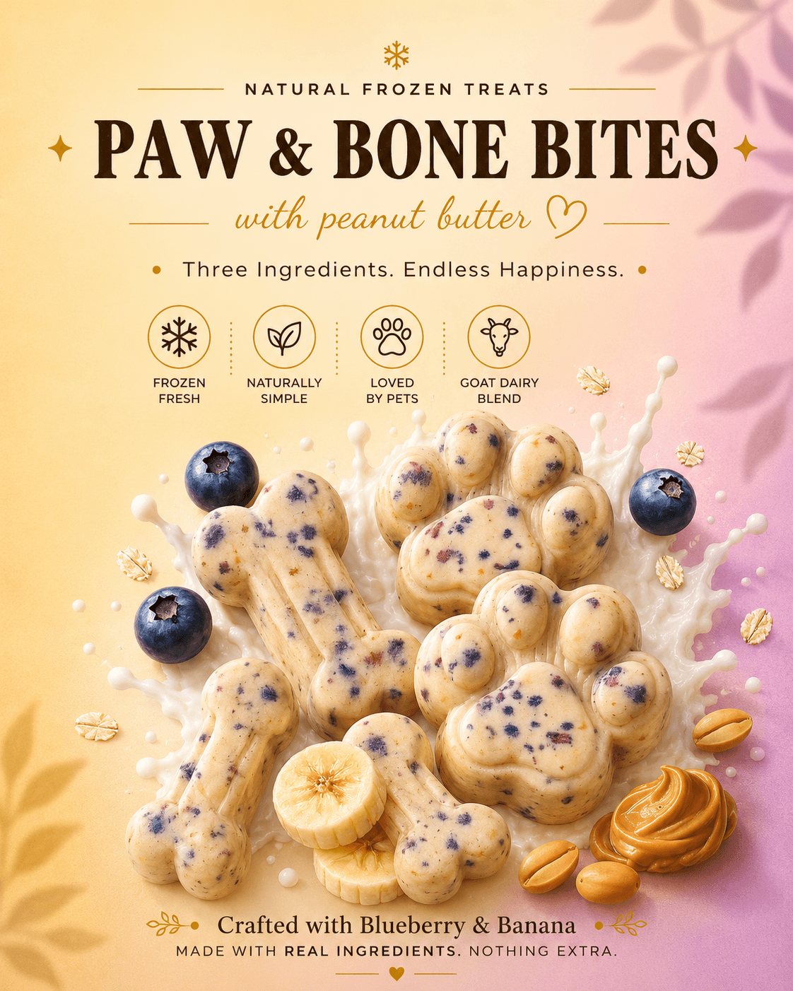 Blueberry & Banana Mini Bone & Paw Mix